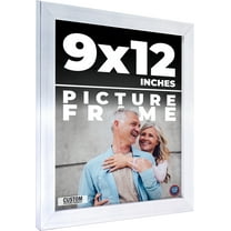 9x12 Silver Metallic Wood Frame - 'Brushed Steel' Thin - Great for Posters, Photos, Art Prints,