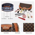 thumbnail image 2 of Bolsa de maquillaje BOYATU pequeña para monedero con espejo, impermeable, color café, 2 of 8
