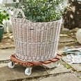 thumbnail image 2 of Wagner design yourself 20" Terra Cotta Wood Plastic Composite Round Plant Caddy, 2 of 6