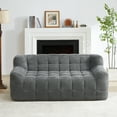thumbnail image 2 of Jopath 65" Oversized Loveseat Sofa Deep Seat Corduroy Couch,Full Compression Sofa,No Assembly Required,Grey, 2 of 8