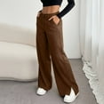 thumbnail image 3 of 2025 Trendy Corduroy Pants Women Wide Leg Straight High Waisted Fall Casual Pants Stretch Trousers Trendy Outfits, 3 of 9