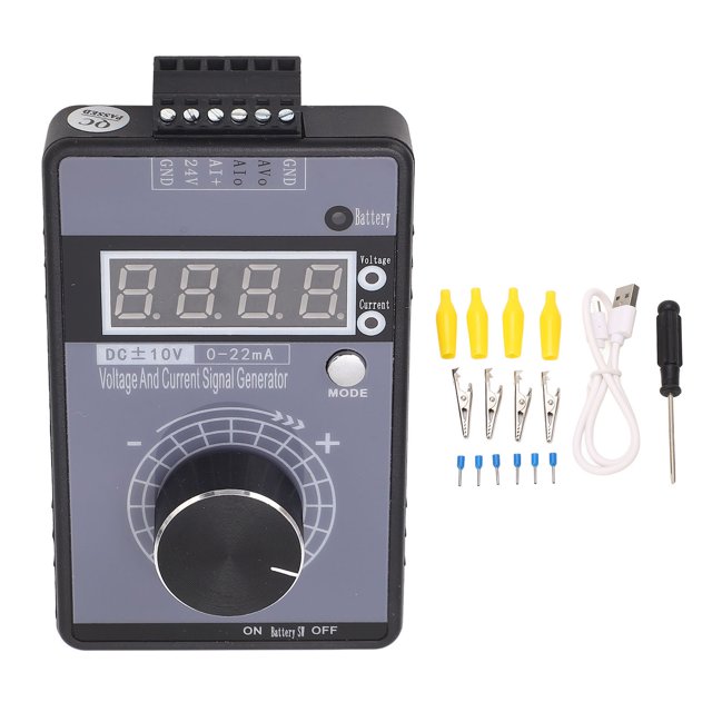 Generador de señales de voltaje y corriente ±10 V 0-22 mA Simulador analógico portátil de alta precisión Panel PLC Dispositivo de depuración Prueba