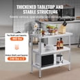 thumbnail image 3 of VEVOR Table de Préparation des Aliments en Acier Inoxydable, Table de Travail de Cuisine Commerciale 18 x 36 x 34 Pouces, avec 2 Tablettes Inférieures Ajustables,, 3 of 9