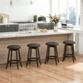 thumbnail image 4 of Kadyn Barstools, Countertop Bar Chairs,Bar Stools,Set of 2 24/29 Inch Upholstered PU Leather Bar Stool with 360° Swivel Round Seat-24 Inch, 4 of 8