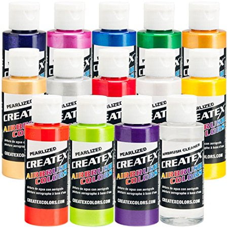 Createx Ensemble de 14 Couleurs de Peinture Aérographe Perlé/perlé (?n????k)