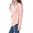 thumbnail image 4 of Unique Bargains Women's Zipper Draped Front Moto Faux Suede Lightweight Jacket, 4 of 6