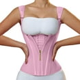 thumbnail image 2 of TYGHBN Latex Waist Trainer with 15 Bones for Posture Correction Zippered Shapewear Top for Women Bra 2 Hooks Backless Strapless Bra Bathing Suit Clasp Replacement Stickies Petals Covers Chest plus, 2 of 6