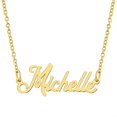 thumbnail image 1 of KISPER Collier Pendentif Prénom Personnalisé en Acier Inoxydable Plaqué Or 18K, Michelle, 1 of 39