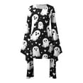 thumbnail image 4 of Women's Casual Halloween Dress Printed Casual Long Sleeve Round Neck Pullover Patchwork Dress, 4 of 4