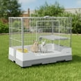 thumbnail image 5 of golytefs Gravity Lock Rabbit Cage with Pull Out Tray Wheeled Bunny Hutch Cage (Grey), 5 of 9
