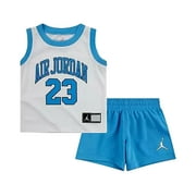 Jordan Jersey and Shorts Set Baby Boys Active Shirts & Tees Size 12M, Color: White/Light Blue