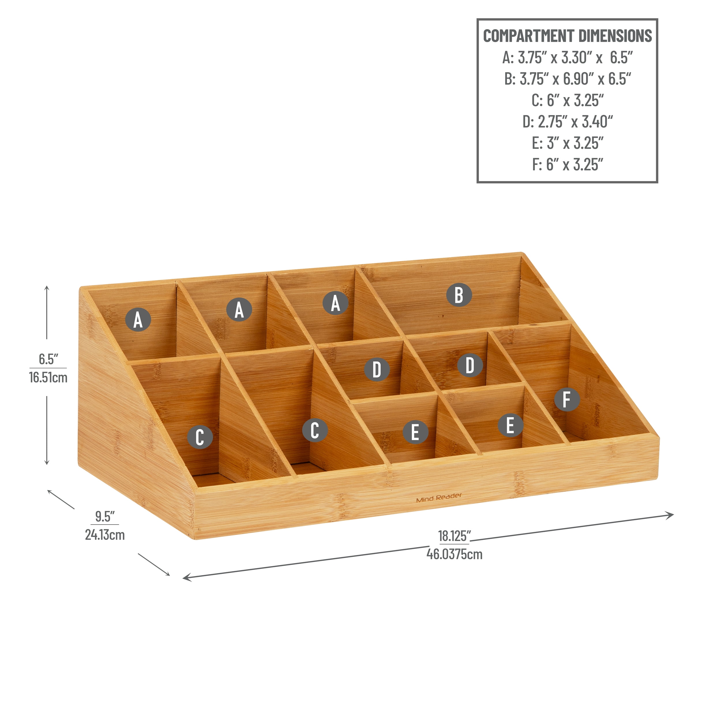 Mind Reader Cup and Condiment Station, Countertop Org, Coffee Bar, Rayon from Bamboo, Brown
