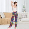 thumbnail image 5 of FORMRS Women's Pajama Pants with Pockets Soft Comfy Loungewear Sleep Bottom, Sizes S-2XL, Colorful Checkered Daisy, 5 of 8