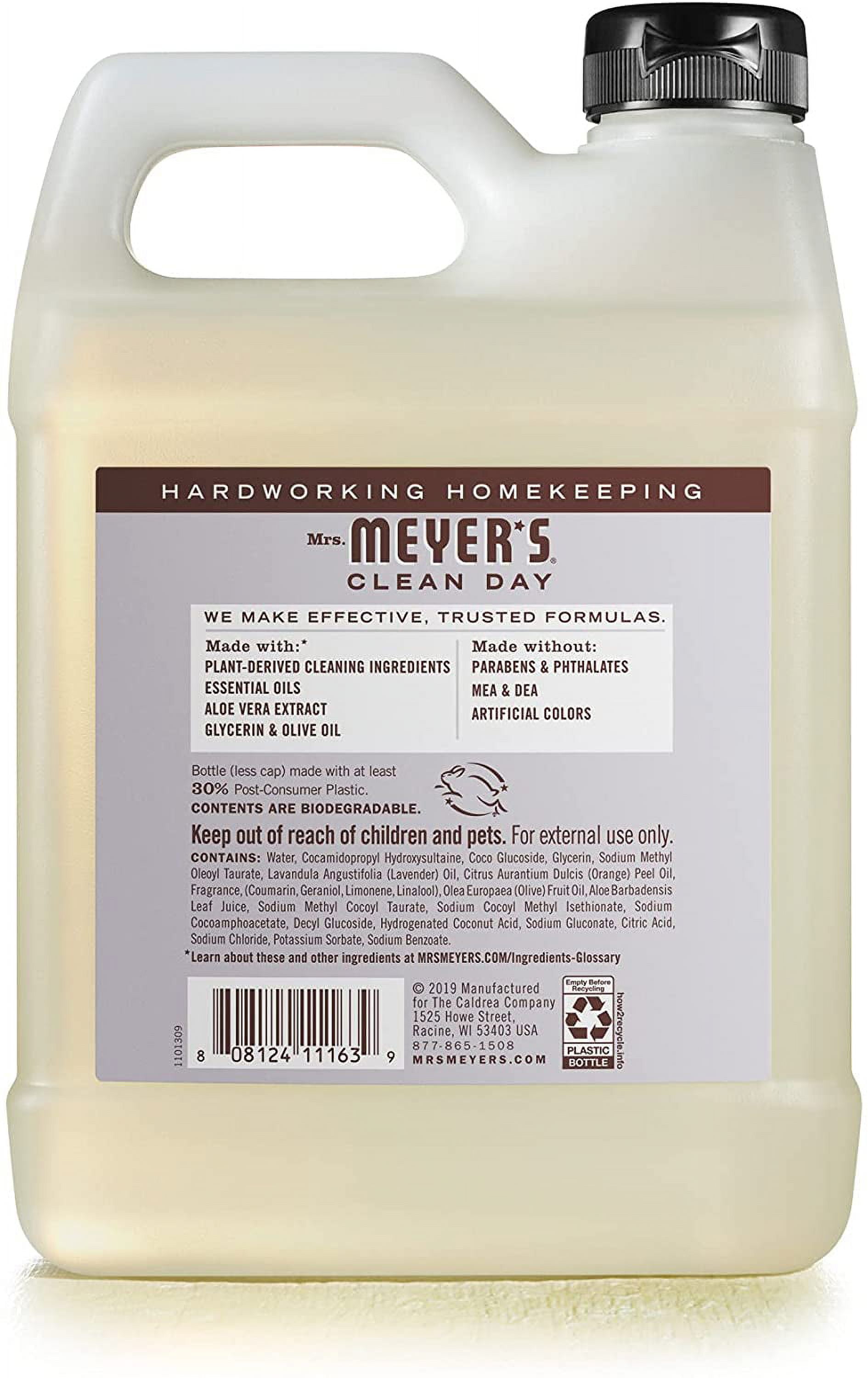 Mrs. Meyer's Liquid Hand Soap Refill, Cruelty Free and Biodegradable Hand Wash Formula Made with Essential Oils, Lavender Scent, 33 oz (Pack of 6)