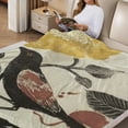thumbnail image 2 of FCXZI Bird Flower Durable Soft Flannel Blanket, Reversible Cozy Blanket 30*40in, 2 of 7