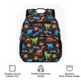 thumbnail image 6 of KUIFORTI Orange Dinosaur Toddler Backpack Boys Girls Kids School Bag with Multiple Organizer Pockets Adjustable Straps for Preschool Kindergarten Back to School Gifts, 6 of 7