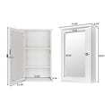 thumbnail image 2 of Armario de pared con un espejo, puerta única, organizador de almacenamiento multiusos, estantes, muebles para el hogar, acabado blanco brillante, 2 of 5
