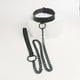 thumbnail image 1 of 1pc Dark Gothic Style BDSM Collar with Chain - Pu Leather Choker for Couple SM Flirting and Role Play, 1 of 4