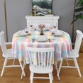 thumbnail image 2 of Round Tableclothes Rainbow Colorful Buffalo Grille Table Cloth 60x60inch Table Cloth Washable Foldable and Durable Table Cloths Polyester Tablecloth for Kitchen Dingroom Living Room Parties, 2 of 6