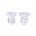 thumbnail image 2 of BemeyourBBs Newborn Baby Boy Girl Bubble Romper Infant Short Sleeve Doll Collar Romper Oversize T-shirt Cotton Basic Bodysuit Top Fall Spring Summer Outfit, 2 of 9