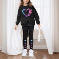 thumbnail image 2 of Gerichy Girls' Clothing Set Fall Winter Outfits Casual Heart Graphic Sweatshirts Leggings Pant Two-Piece Set 4T-12T, 2 of 4
