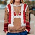 thumbnail image 4 of Camisas divertidas de Navidad para mujer, sudadera ligera de cuello redondo con estampado Digital, Tops cómodos Pompotops gfhjh14798, 4 of 6