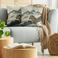 thumbnail image 5 of Ambesonne Leopard Throw Pillow Cover 2 Pack, Boho Mountains and Wild Cat, 20", Cadet Blue and Sand Brown, 5 of 7