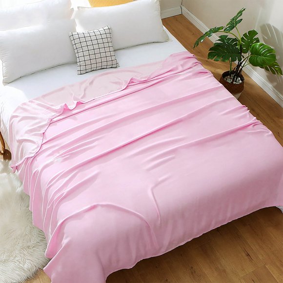 HALJEN Couverture en Fibre en Soie Glacée, Couette d'Été, Serviette de Sieste pour Bébé et Enfant, Couverture de Climatisation, Couverture Glacée Convenant aux Dormeurs Ayant Chaud et aux Personnes Qui Transpirent la Nuit