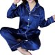 thumbnail image 1 of Conjunto de pijama de seda para mujer, de 2 piezas ropa de dormir, pantalones de manga larga para el hogar, ropa de noche qym unisex, 1 of 2