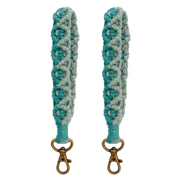 Paquete de piezas Llavero de encaje bohemio Pulsera Llavero de muñeca hecho a mano Llavero Clip Cordón de muñeca Adepaton BST2001037-2