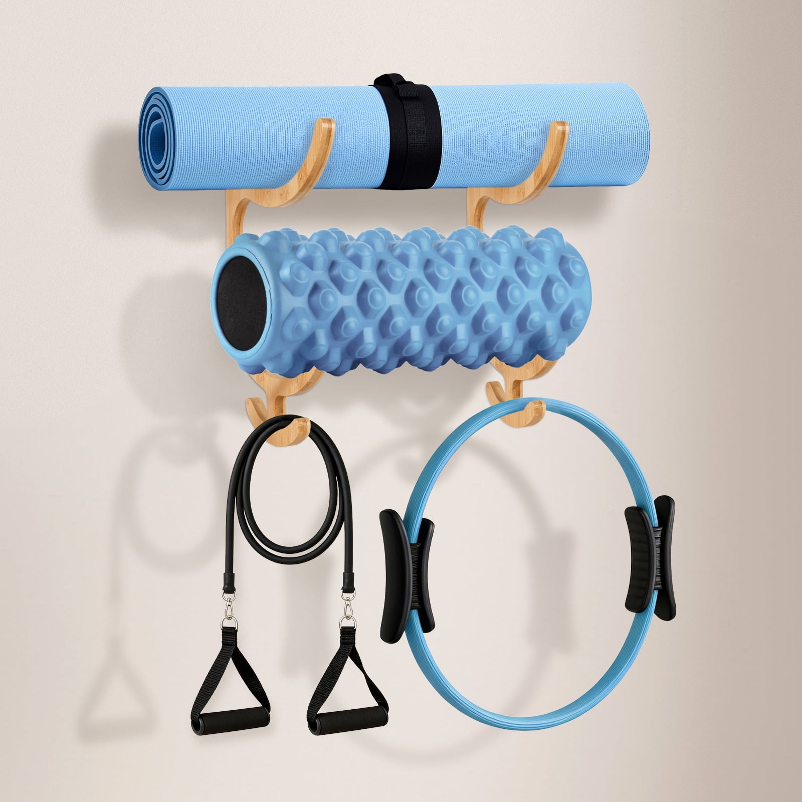 Hvxrjkn 2 Pcs Yoga Mat Holder Wall Mount Yoga Mat Storage Rack Home Gym Equipment Storage Organizer Workout Equipment Organizer