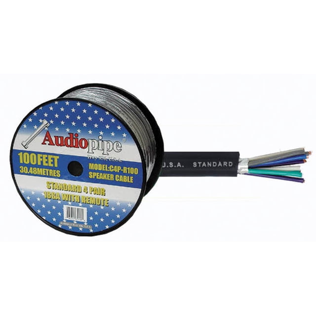 Câble Audio Tuyau de Vitesse 100 Pieds 9 Fils; 4pr. Spkrs + Télécommande