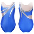 thumbnail image 1 of Children Girls Ballet Gymnastic Dance Leotards Ice Skating Costume Sleeveless Shiny Rhinestone Sheer Mesh Bodysuit Dancewear14 Gong Bohan LED, 1 of 2
