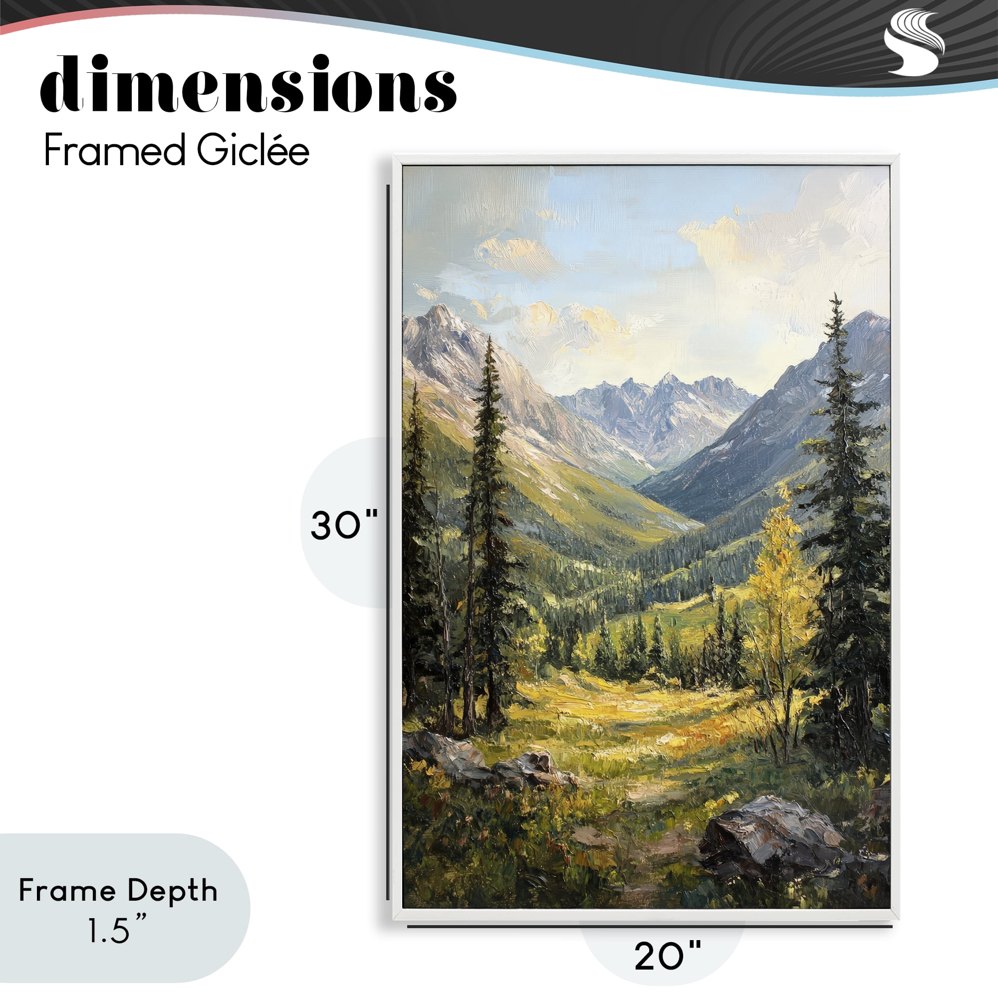 Stupell Industries Mountain Refuge in Golden Valley White Framed Giclee Art, design by Petal Prints Design