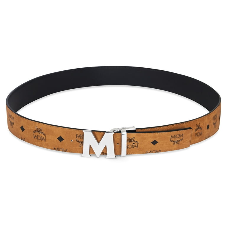 小物 MCM Mens Claus Cognac Leather Belt MCM Claus Reversible