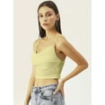 thumbnail image 2 of DressBerry Women's Solid Velvet Sleeveless Cropped Top High Waist Cowl Neck Casual Summer Wear Western Style Body Fit Short Top, 2 of 8