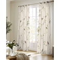 thumbnail image 5 of Sparrow Sheer Curtains 84 Inch Length 2 Panels Set for Living Room/Bedroom, Spring Birds on The Branches Retro Country Beige Kitchen Curtains Grommet Semi-Sheer Curtains Window Treatments 42"x84"x2, 5 of 7