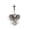Surgical Steel, variant on Belly Button Ring with Elephant Design 14G Surgical Steel