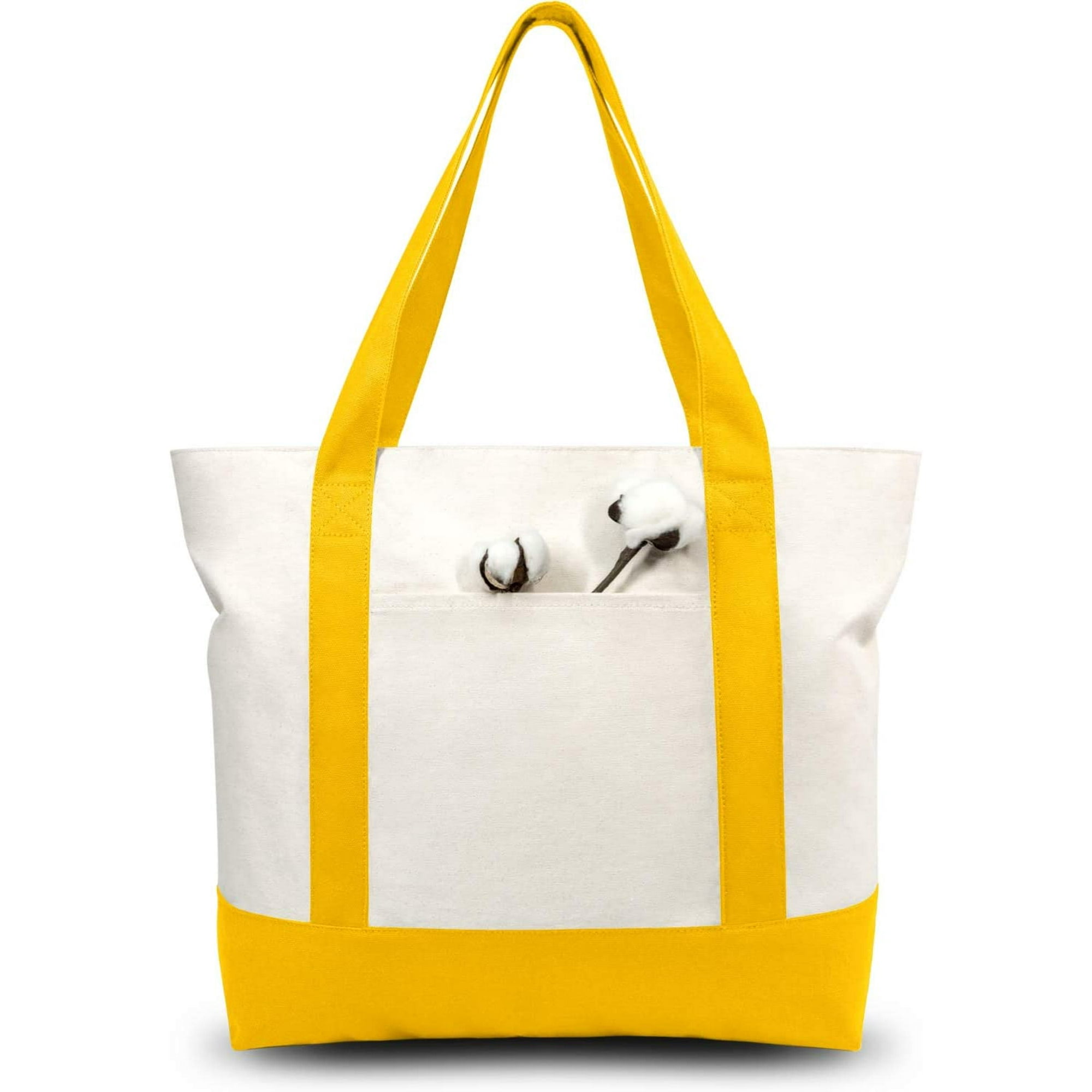 Canvas tote with outside pockets new arrivals