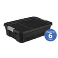 thumbnail image 1 of Sterilite 38 Liter Stacker Tote, Durable Plastic Bin with Latch Lid, Black - 6 Pk, 1 of 9