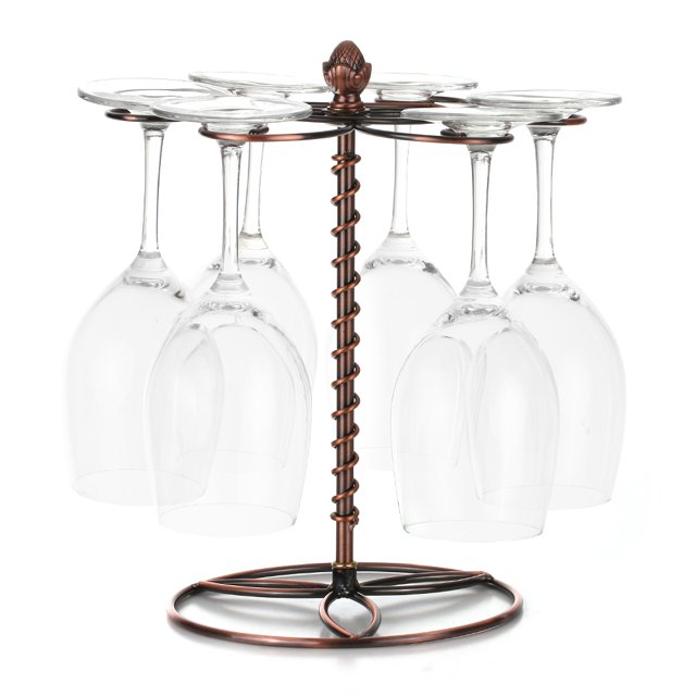 Yeacher Étendoir à Verre Rouge, Étendoir à Verre, Support de Rangement pour 6 Verres, Présentoir Autoportant