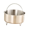 thumbnail image 3 of Vaporizador de alimentos de acero inoxidable para cocinar arroz, cesta multifuncional para vaporizador de verduras, inserto para bollos y bolas de 146 cm x 8 cm, 3 of 8