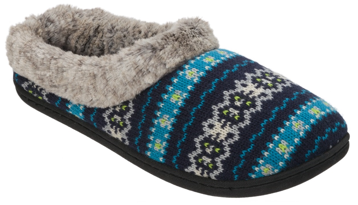 dearfoams women's quilted fleece clog memory foam slipper