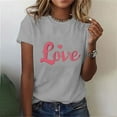 thumbnail image 2 of VKOYWKM Valentine's Day Heart T Shirts Romantic Love Graphic Tees Short Sleeve Casual Spring Tops Crew Neck Loose Fit Valentine T-Shirts, 2 of 6