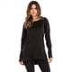 thumbnail image 5 of Sudadera de Mujer de Color Liso con Cuello Redondo, Larga y Abertura Frontal Corta y Trasera Larga Negro M, 5 of 8