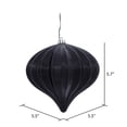 thumbnail image 2 of Vickerman 5.7" Black Shiny Onion Christmas Ornament, UV treated, Set of 3, 2 of 5