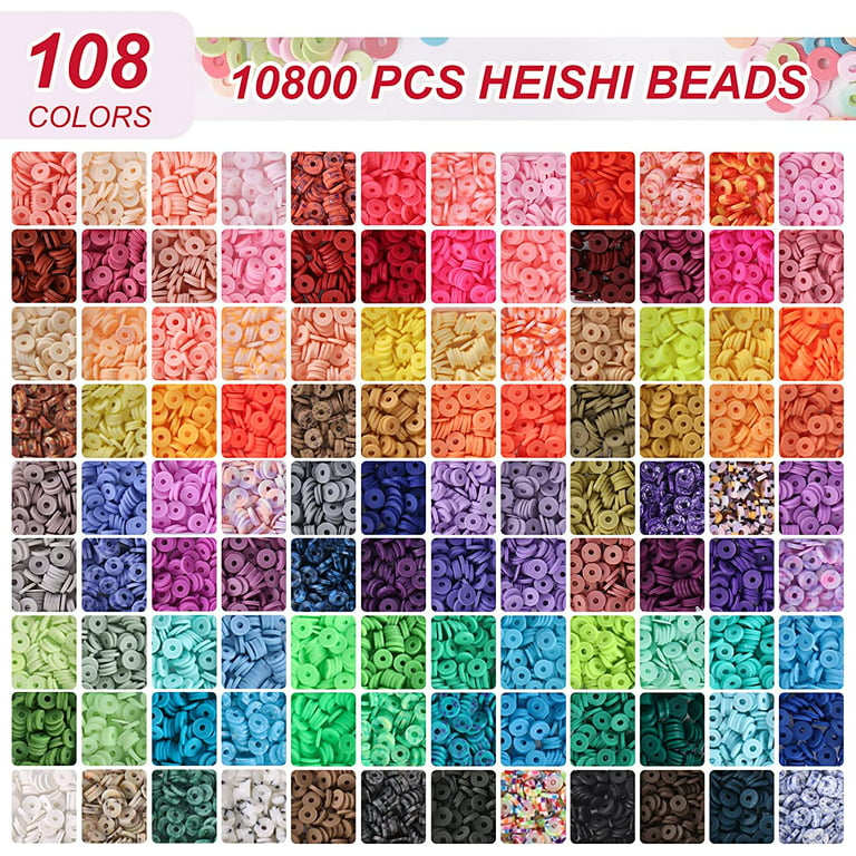 Lorsys 10800pcs Clay Beads for Bracelet Making Kit, 108 Colors Polymer  Heishi Beads, Charming Bracelet Making Kit for Girls 8-12, Letter Beads for  Jewelry Making Kit, for Preppy, Gifts, Crafts – BeadElevate