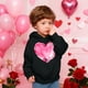 thumbnail image 5 of Sudadera con capucha y estampado de corazón de San Valentín, sudadera de manga larga para niños y niñas, chaqueta para niñas de talla mediana y grande., 5 of 7