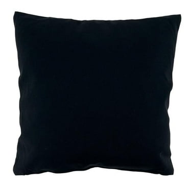 SARO  17 in. Square Poly Filled Solid Color Outdoor Throw Pillow  Black