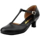 thumbnail image 1 of Tacones De Baile De Salón De Salsa Latina Con Tiras En T Para Mujer Zapatos De Personaje Negros Zapatos De Tacón Para Vestido De Novia Y Baile De Graduación (6.5 / Negro), 1 of 5
